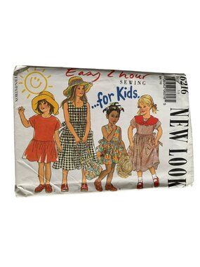 New Look Easy 2 Hour Sewing Pattern Kids Dress 6216 Size 3-4-5-6-7-8 Uncut